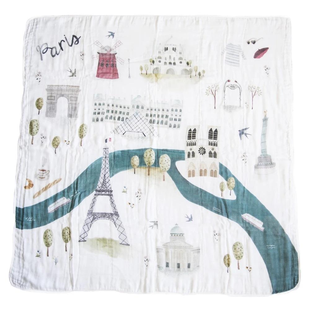 LouLou LOLLIPOP Muslin Single Swaddle (Paris)-Nursery-LouLou LOLLIPOP-027709 PA-babyandme.ca