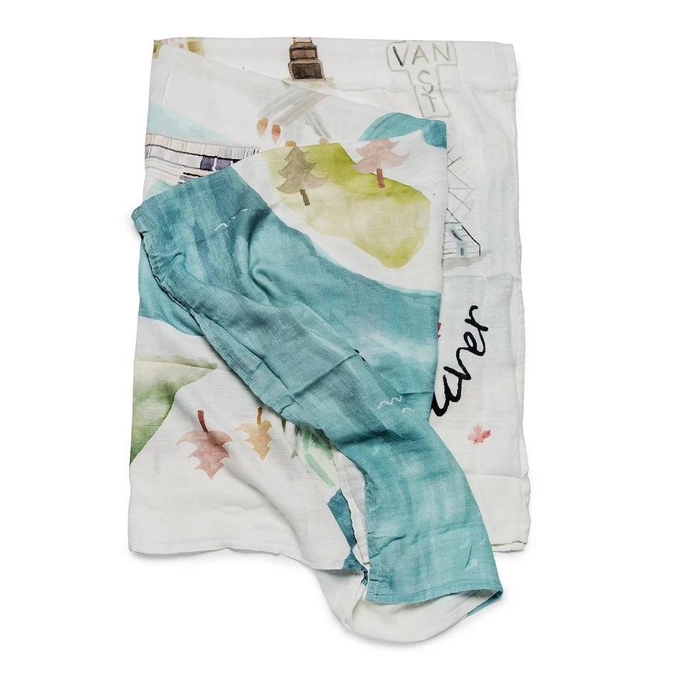 LouLou LOLLIPOP Muslin Single Swaddle (Vancouver)-Nursery-LouLou LOLLIPOP-027709 VC-babyandme.ca