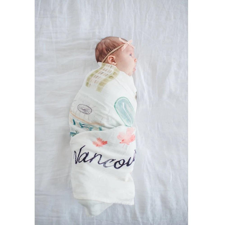 LouLou LOLLIPOP Muslin Single Swaddle (Vancouver)-Nursery-LouLou LOLLIPOP-027709 VC-babyandme.ca