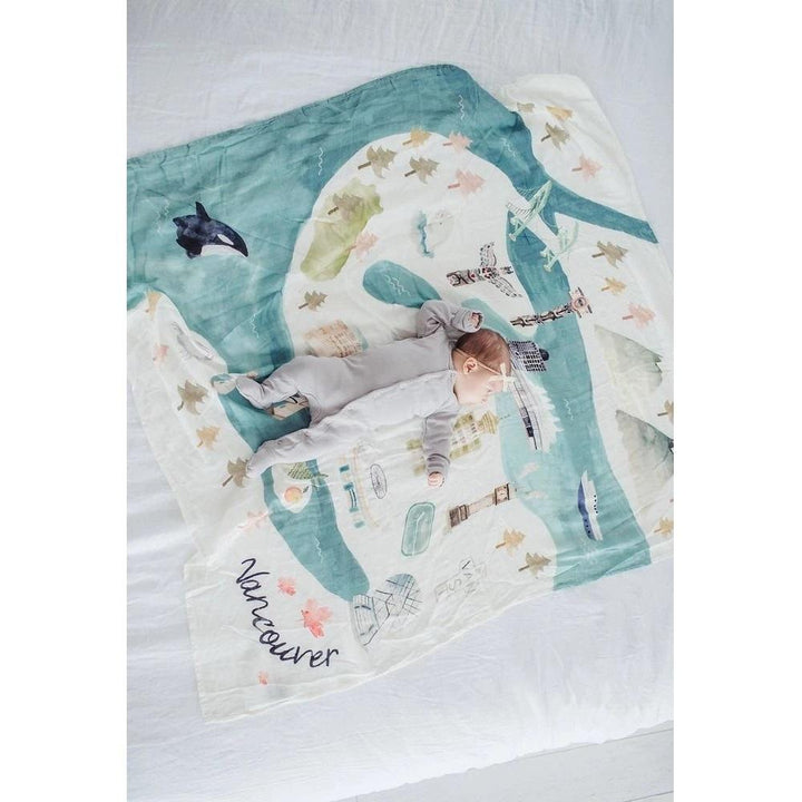 LouLou LOLLIPOP Muslin Single Swaddle (Vancouver)-Nursery-LouLou LOLLIPOP-027709 VC-babyandme.ca