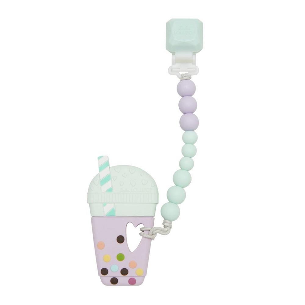 LouLou LOLLIPOP Teether Set (Taro Bubble Tea Gem - Lilac Mint)-Health-LouLou LOLLIPOP-027559 BT-babyandme.ca