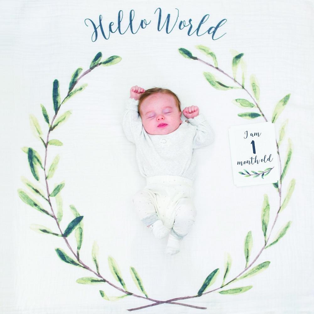 Lulujo Hello World Milestone Blanket-Nursery-Lulujo-024629 HW-babyandme.ca
