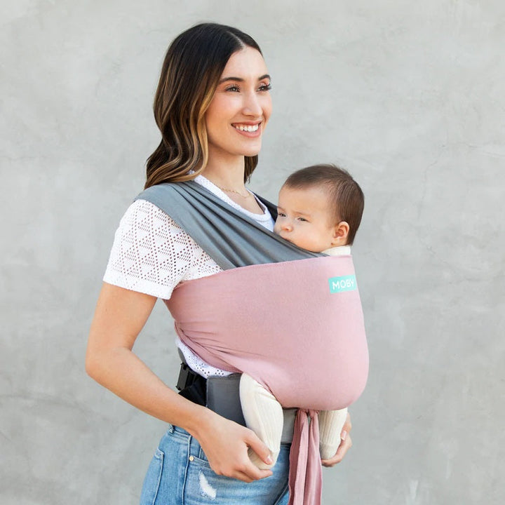 MOBY Easy-Wrap Carrier (Dusty Rose)-Gear-MOBY-030904 DR-babyandme.ca