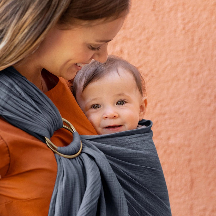 MOBY Ring Sling Double Gauze (Flint)-Gear-MOBY-026902 FL-babyandme.ca