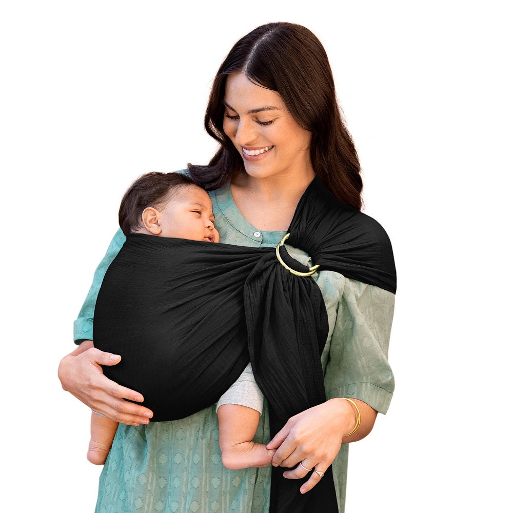 MOBY Ring Sling Double Gauze (Onyx)-Gear-MOBY-026902 ON-babyandme.ca