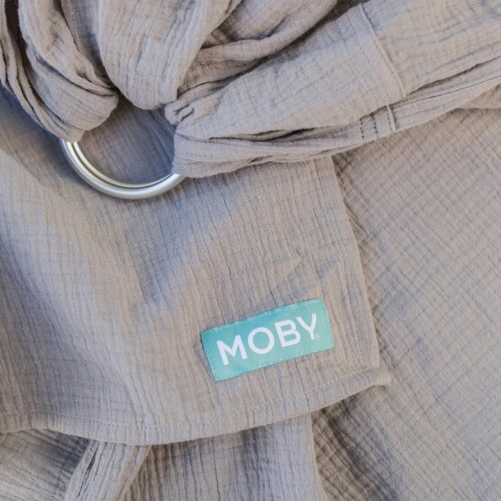MOBY Ring Sling Double Gauze (Pewter)-Gear-MOBY-026902 PW-babyandme.ca