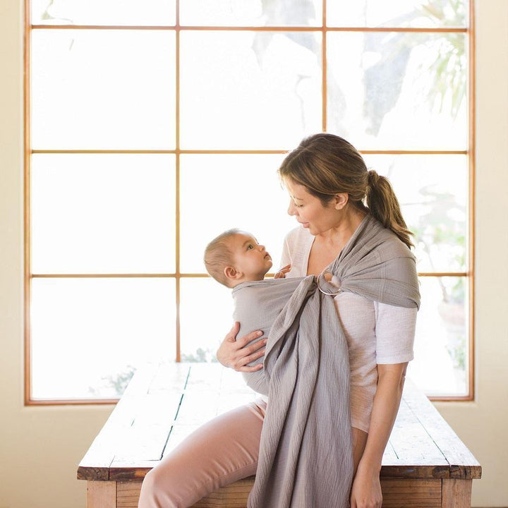 MOBY Ring Sling Double Gauze (Pewter)-Gear-MOBY-026902 PW-babyandme.ca