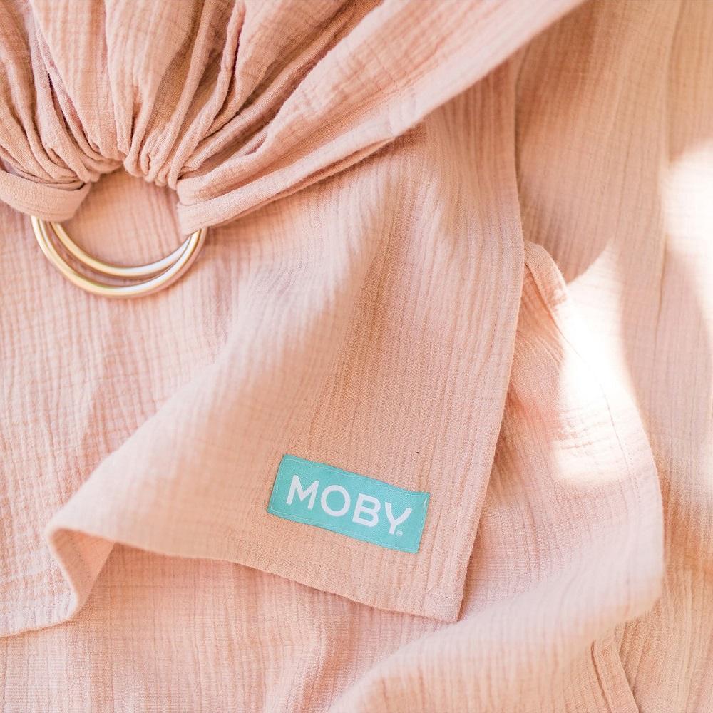 MOBY Ring Sling Double Gauze (Rose)-Gear-MOBY-026902 RS-babyandme.ca