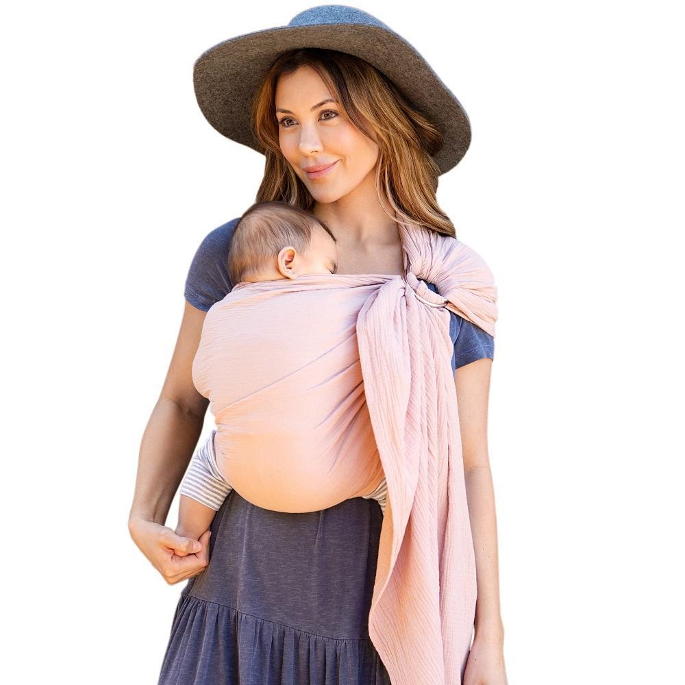MOBY Ring Sling Double Gauze (Rose)-Gear-MOBY-026902 RS-babyandme.ca