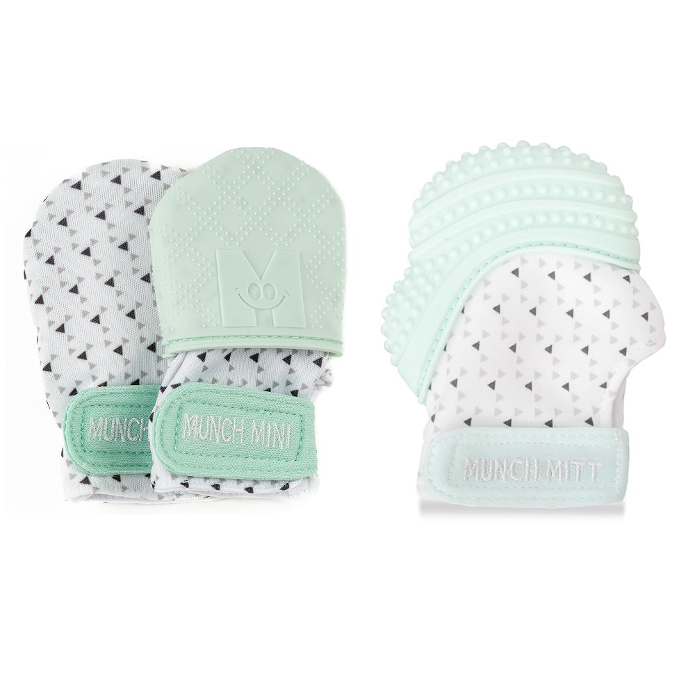 Malarkey Kids Munch Mini/Munch Mitt Combo (Mint Triangle)-Health-Malarkey Kids-030834 MT-babyandme.ca