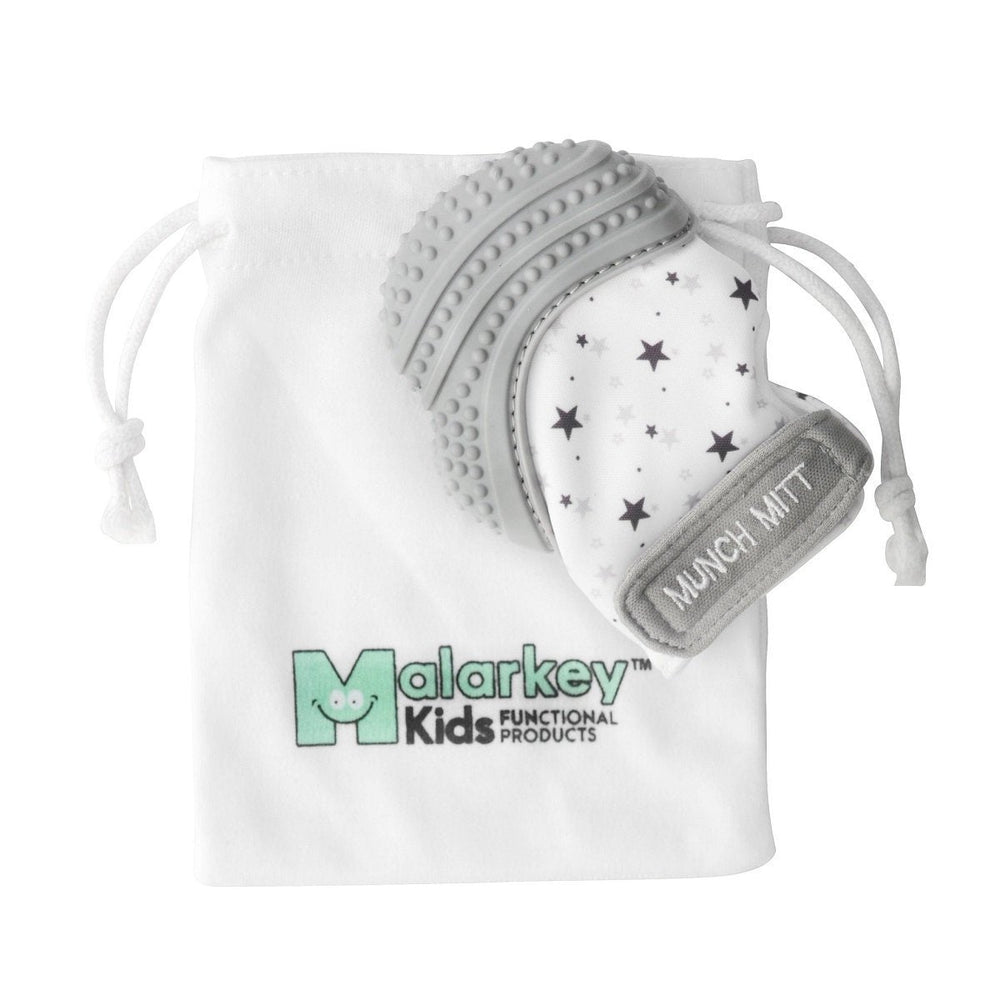 Malarkey Kids Munch Mitt (Grey Stars)-Health-Malarkey Kids-010343 GY-babyandme.ca