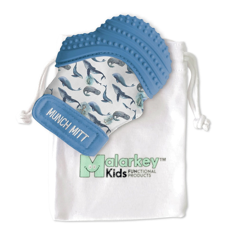 Malarkey Kids Munch Mitt (Whales)-Health-Malarkey Kids-010343 WH-babyandme.ca