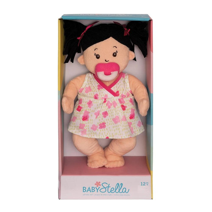 Manhattan Toy Baby Stella Peach Doll with Black Hair-Toys & Learning-Manhattan Toy-002173 Brun-babyandme.ca