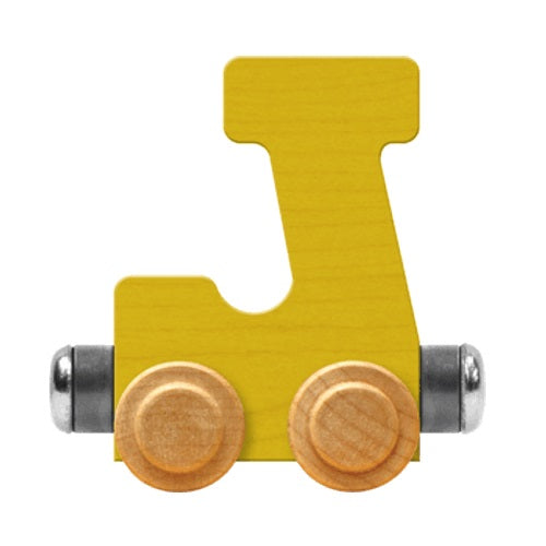 Maple Landmark Name Trains Bright Letter J-Toys & Learning-Maple Landmark-Yellow-002889 J YW-babyandme.ca