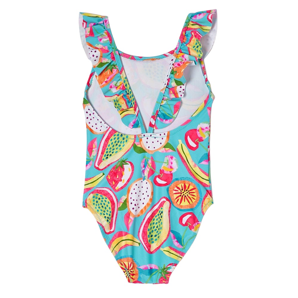 Mayoral 03772-049 Printed Swimsuit (Turquoise)-Apparel-Mayoral--babyandme.ca