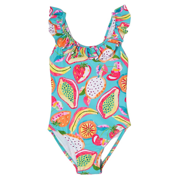 Mayoral 03772-049 Printed Swimsuit (Turquoise)-Apparel-Mayoral--babyandme.ca