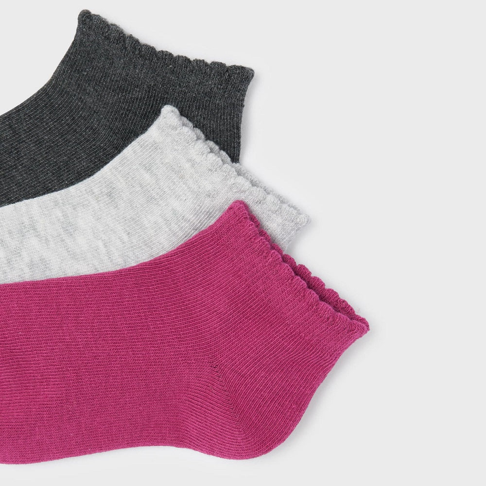 Mayoral 10325-074 Socks 3-Pack (Raspberry)-Apparel-Mayoral--babyandme.ca