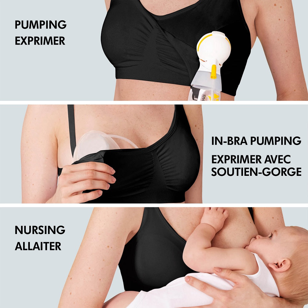 Medela 3-in-1 Nursing Bra (Black)-Apparel-Medela--babyandme.ca
