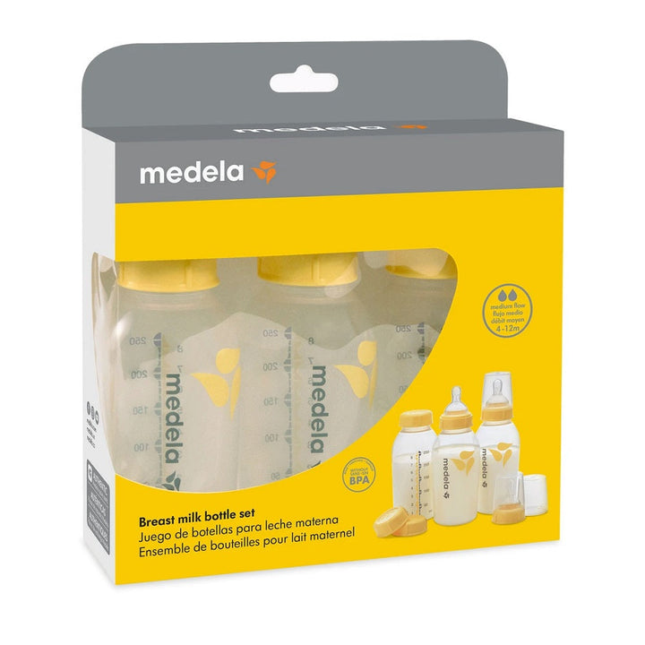 Medela Breast Milk Bottle & Nipple Set 3-Pack (250 ml)-Feeding-Medela-031493-babyandme.ca