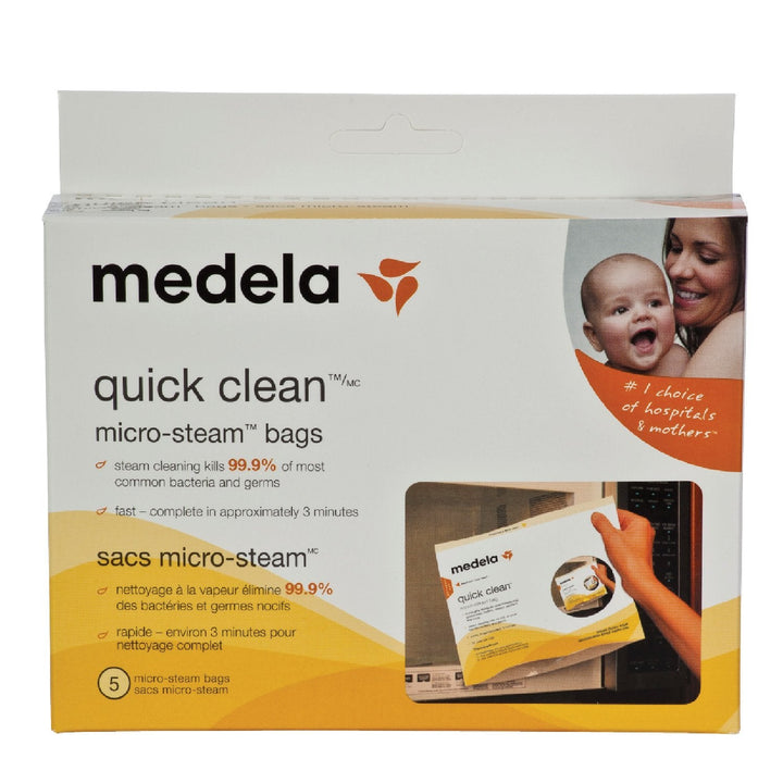 Medela Quick Clean Micro Steam Bags (5-Pack)-Feeding-Medela-001193-babyandme.ca
