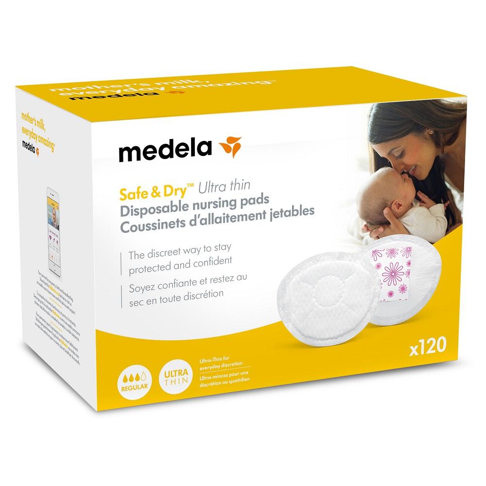 Medela Safe & Dry Ultra Thin Disposable Nursing Pads (120 Count)-Feeding-Medela-026005 120ct-babyandme.ca