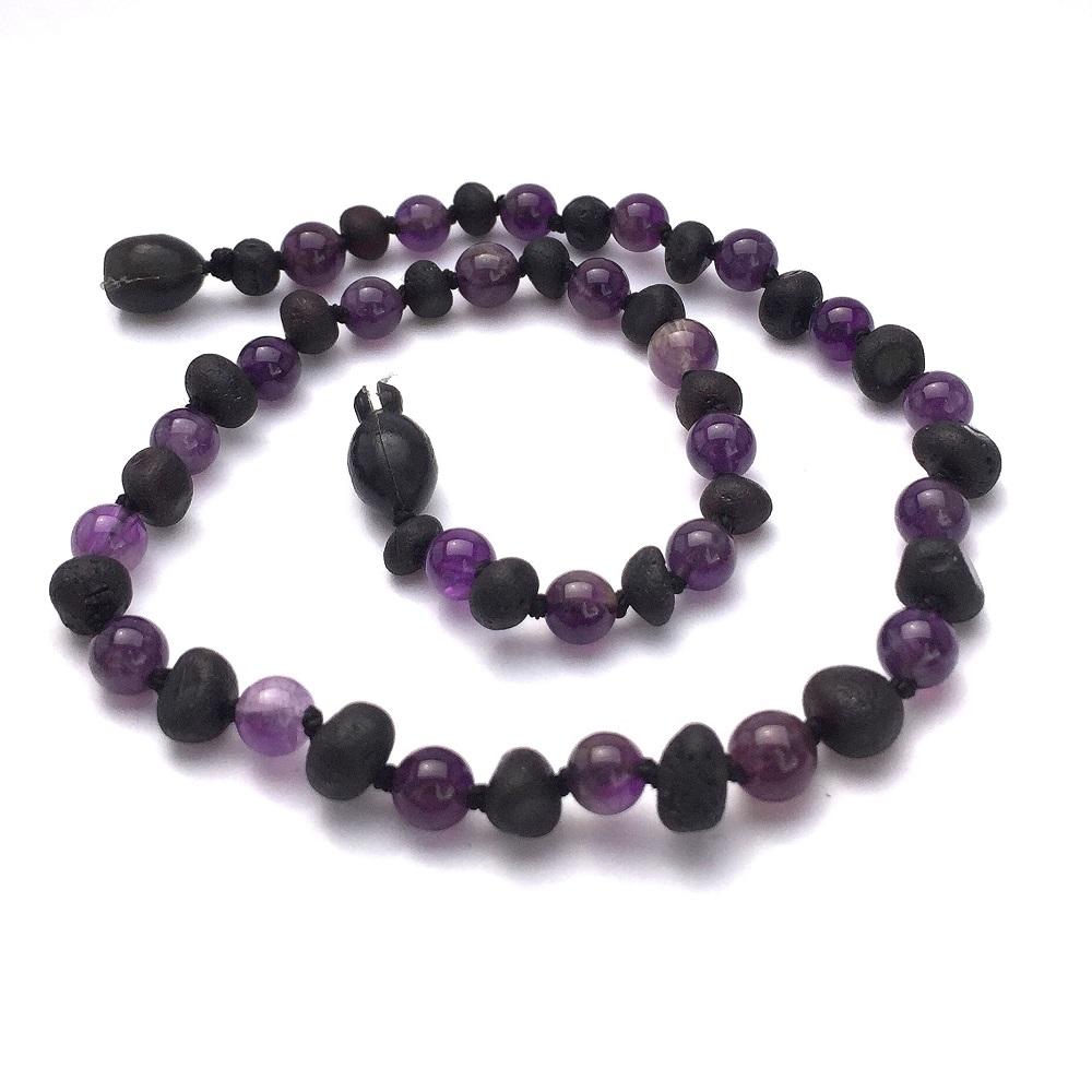 Momma Goose Baltic Amber Teething Necklace (Cherry & Amethyst)-Health-Momma Goose-007819 CA-babyandme.ca