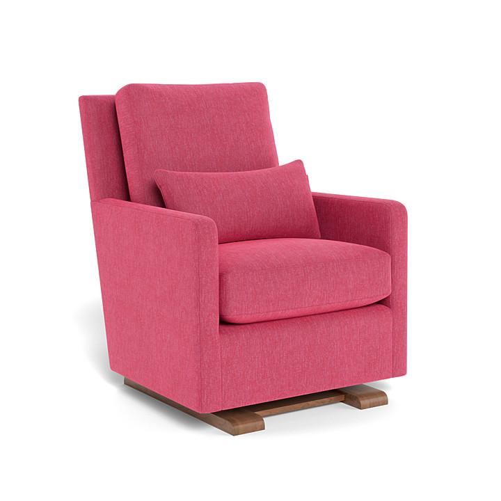 Monte Como Glider (Walnut Base) SPECIAL ORDER-Nursery-Monte Design-Performance Heathered: Hot Pink-010886 WN HP-babyandme.ca