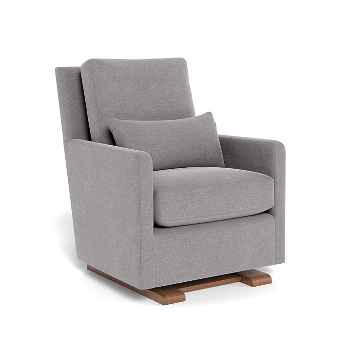 Monte Como Glider (Walnut Base) SPECIAL ORDER-Nursery-Monte Design-Performance Heathered: Pebble Grey-010886 WN PB-babyandme.ca