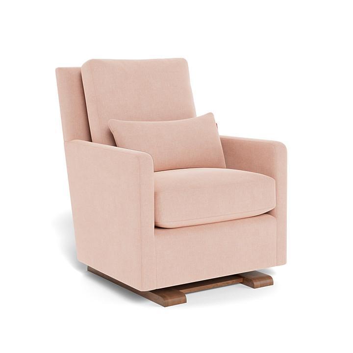 Monte Como Glider (Walnut Base) SPECIAL ORDER-Nursery-Monte Design-Performance Heathered: Petal Pink-010886 WN PP-babyandme.ca