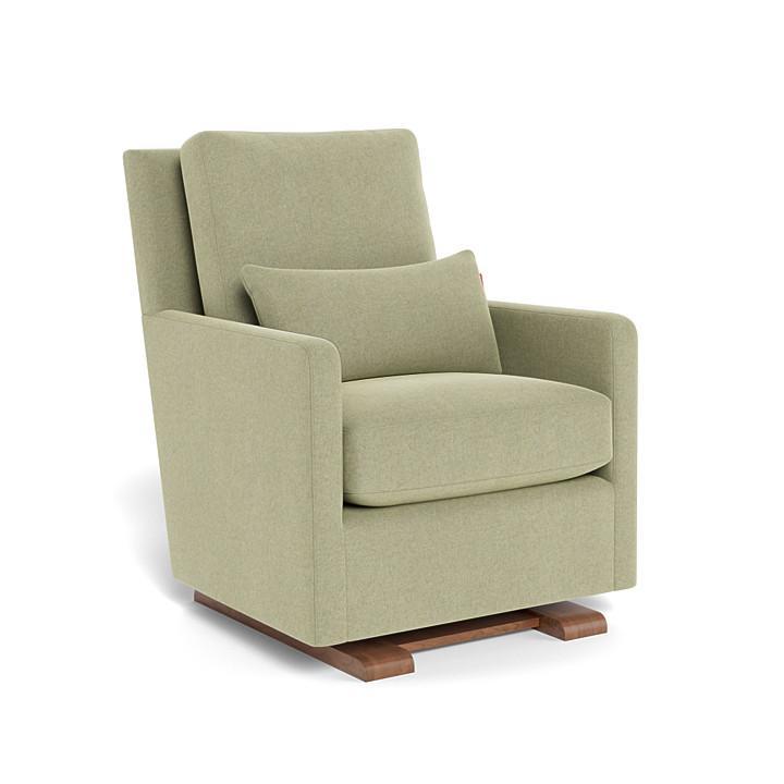 Monte Como Glider (Walnut Base) SPECIAL ORDER-Nursery-Monte Design-Performance Heathered: Sage Green-010886 WN SG-babyandme.ca