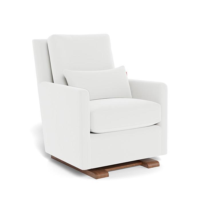 Monte Como Glider (Walnut Base) SPECIAL ORDER-Nursery-Monte Design-Performance Microfiber: White-010886 WN MW-babyandme.ca