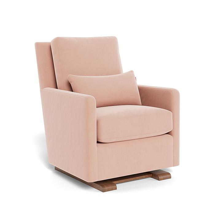 Monte Como Glider (Walnut Base) SPECIAL ORDER-Nursery-Monte Design-Performance Velvet: Blush Velvet-010886 WN BV-babyandme.ca