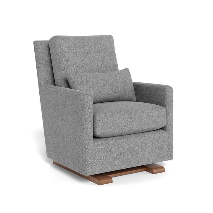 Monte Como Glider (Walnut Base) SPECIAL ORDER-Nursery-Monte Design-Performance Weave: Pepper Grey-010886 WN PG-babyandme.ca