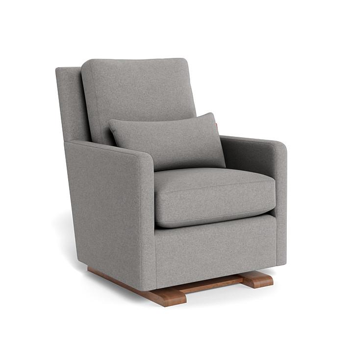 Monte Como Glider (Walnut Base) SPECIAL ORDER-Nursery-Monte Design-Premium Wool: Light Grey Italian Wool-010886 WN LG-babyandme.ca