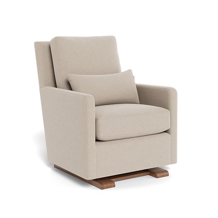 Monte Como Glider (Walnut Base) SPECIAL ORDER-Nursery-Monte Design-Premium Wool: Oatmeal Italian Wool-010886 WN OM-babyandme.ca