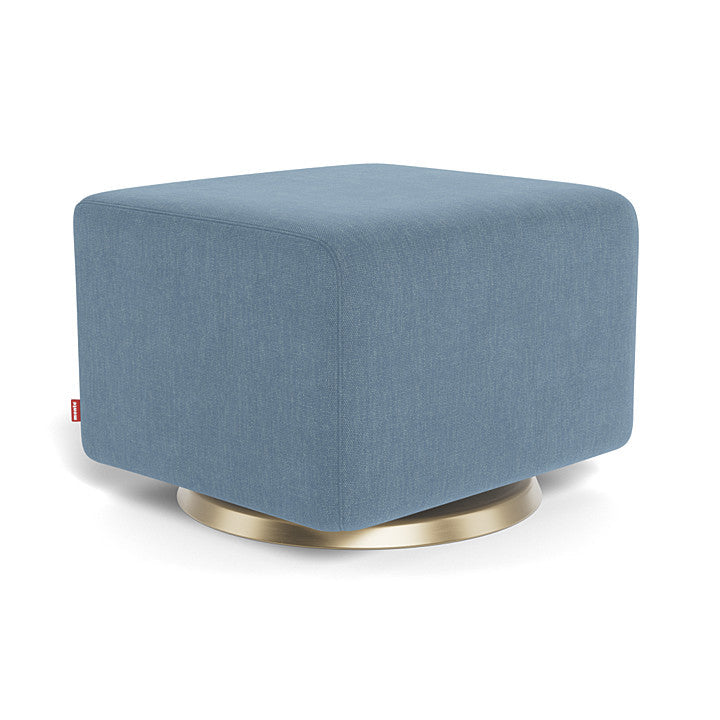 Monte Como Ottoman (Gold Base) SPECIAL ORDER-Nursery-Monte Design-Performance Heathered: Denim Blue-010887 GD DB-babyandme.ca