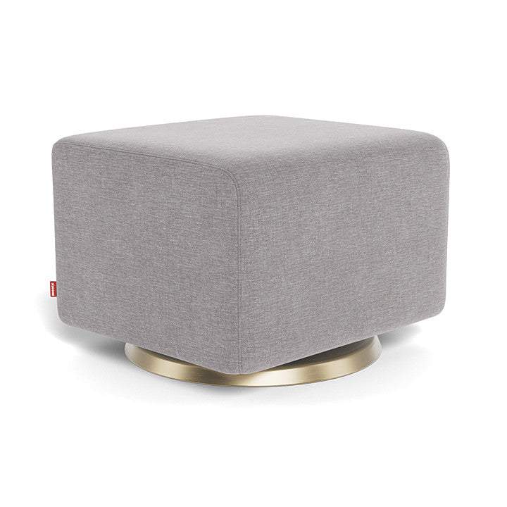 Monte Como Ottoman (Gold Base) SPECIAL ORDER-Nursery-Monte Design-Performance Heathered: Pebble Grey-010887 GD PB-babyandme.ca