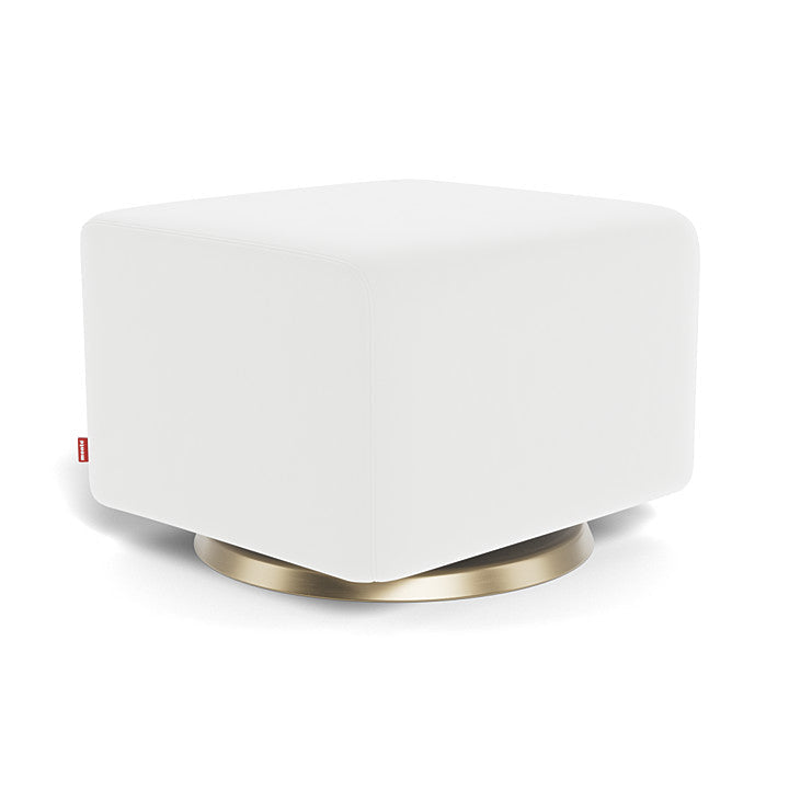 Monte Como Ottoman (Gold Base) SPECIAL ORDER-Nursery-Monte Design-Performance Microfiber: White-010887 GD MW-babyandme.ca