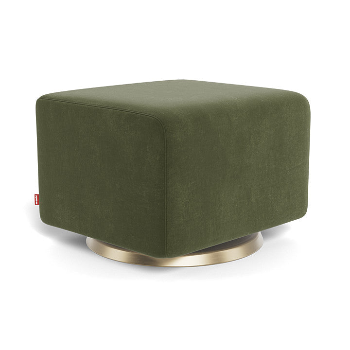 Monte Como Ottoman (Gold Base) SPECIAL ORDER-Nursery-Monte Design-Performance Velvet: Moss Green Velvet-010887 GD MV-babyandme.ca