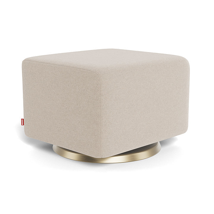 Monte Como Ottoman (Gold Base) SPECIAL ORDER-Nursery-Monte Design-Premium Wool: Oatmeal Italian Wool-010887 GD OM-babyandme.ca