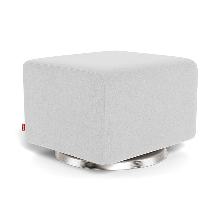 Monte Como Ottoman (Stainless Steel Base) SPECIAL ORDER-Nursery-Monte Design-Performance Heathered: Ash-010887 SS AS-babyandme.ca