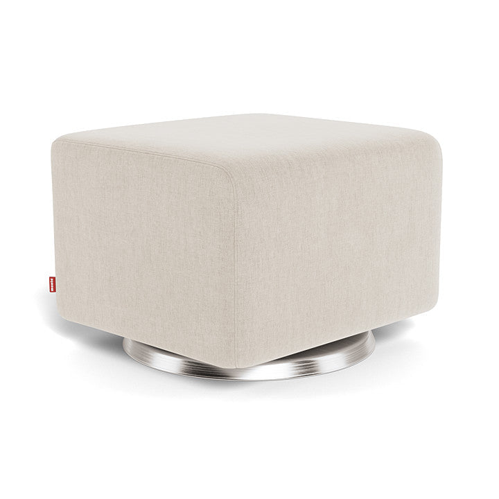 Monte Como Ottoman (Stainless Steel Base) SPECIAL ORDER-Nursery-Monte Design-Performance Heathered: Dune-010887 SS DN-babyandme.ca