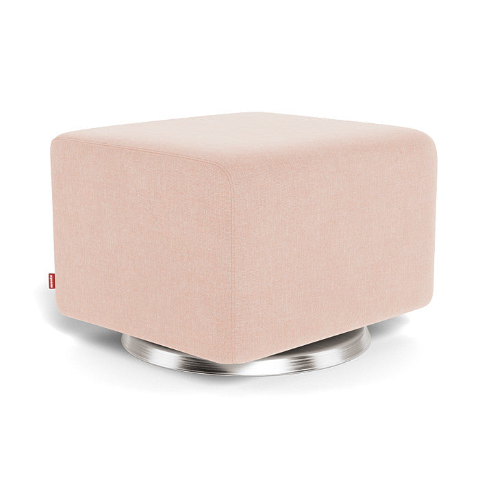 Monte Como Ottoman (Stainless Steel Base) SPECIAL ORDER-Nursery-Monte Design-Performance Heathered: Petal Pink-010887 SS PP-babyandme.ca