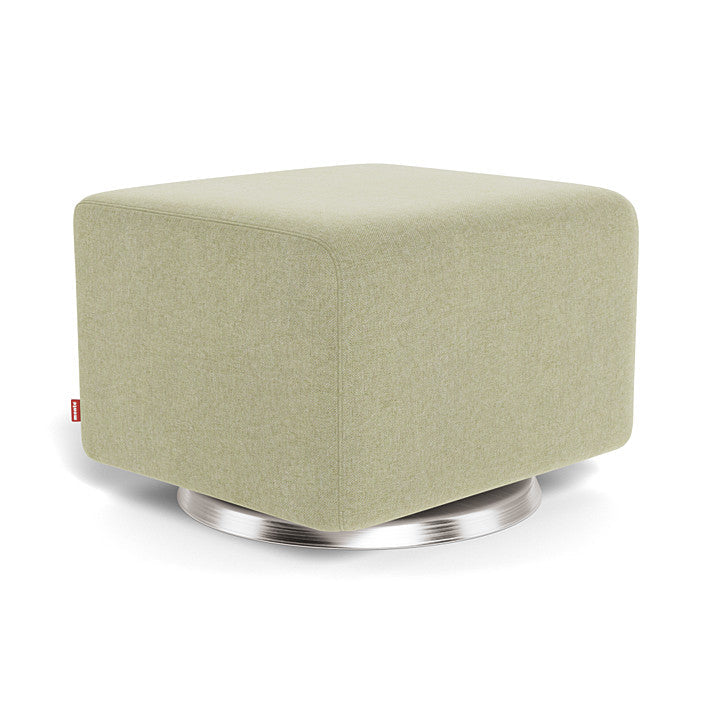 Monte Como Ottoman (Stainless Steel Base) SPECIAL ORDER-Nursery-Monte Design-Performance Heathered: Sage Green-010887 SS SG-babyandme.ca