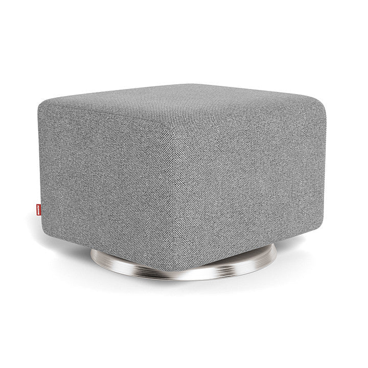 Monte Como Ottoman (Stainless Steel Base) SPECIAL ORDER-Nursery-Monte Design-Performance Weave: Pepper Grey-010887 SS PG-babyandme.ca