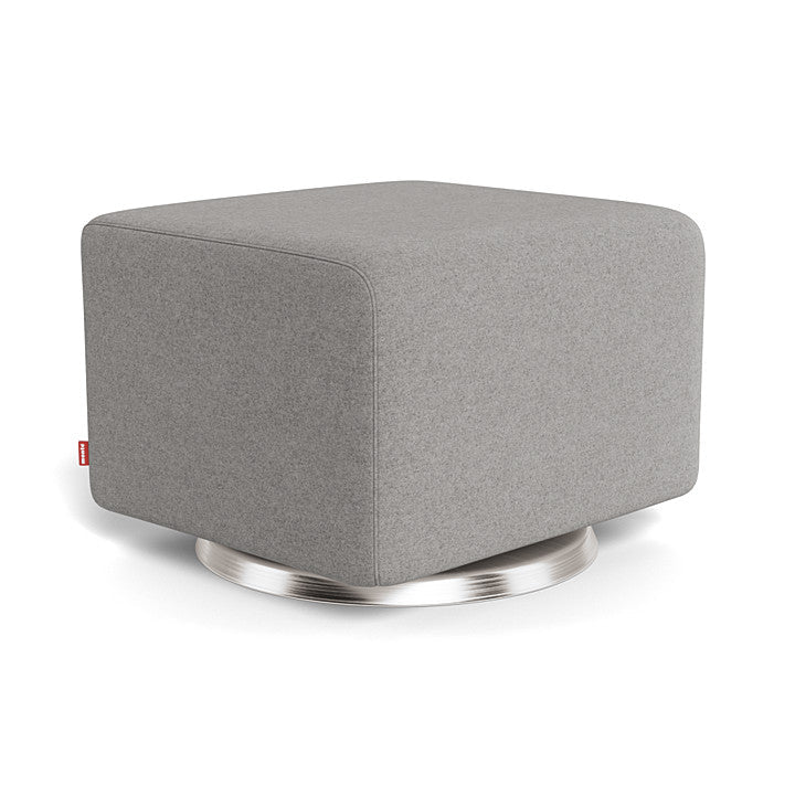 Monte Como Ottoman (Stainless Steel Base) SPECIAL ORDER-Nursery-Monte Design-Premium Wool: Light Grey Italian Wool-010887 SS LG-babyandme.ca