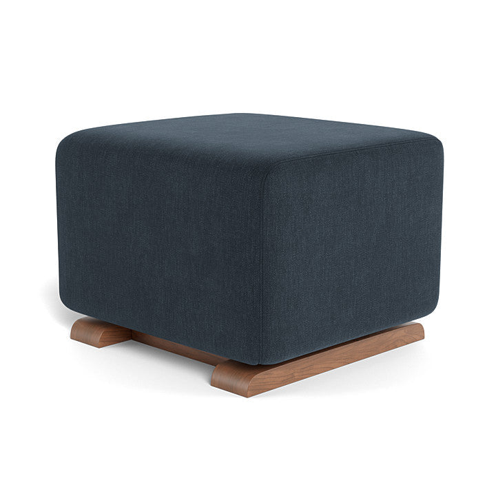 Monte Como Ottoman (Walnut Base) SPECIAL ORDER-Nursery-Monte Design-Performance Heathered: Deep Navy-010887 WN NY-babyandme.ca