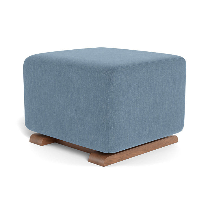 Monte Como Ottoman (Walnut Base) SPECIAL ORDER-Nursery-Monte Design-Performance Heathered: Denim Blue-010887 WN DB-babyandme.ca