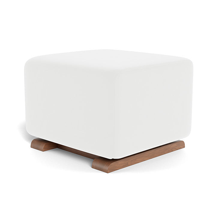 Monte Como Ottoman (Walnut Base) SPECIAL ORDER-Nursery-Monte Design-Performance Microfiber: White-010887 WN MW-babyandme.ca