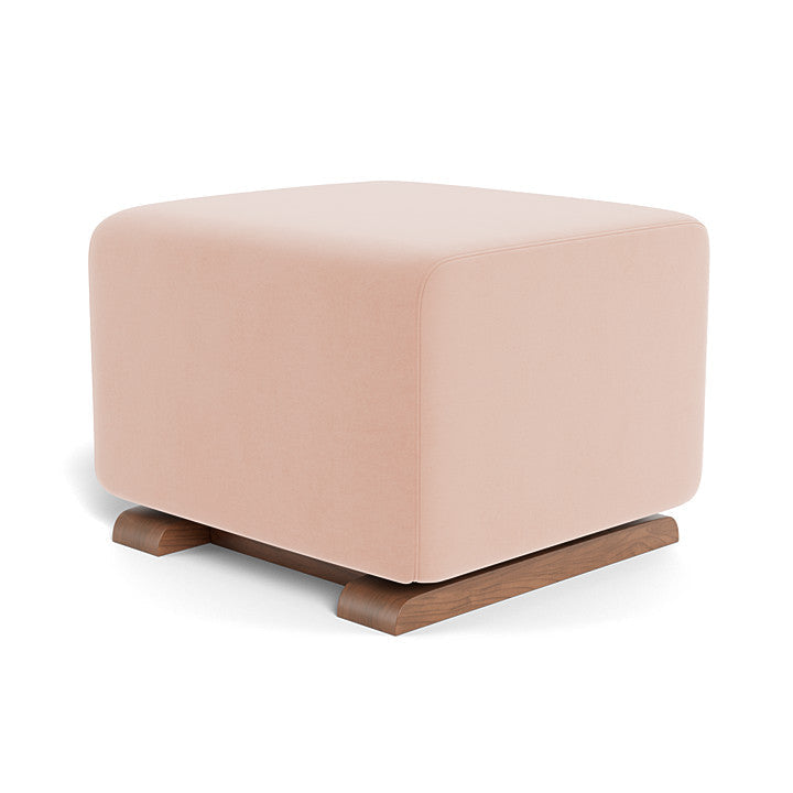 Monte Como Ottoman (Walnut Base) SPECIAL ORDER-Nursery-Monte Design-Performance Velvet: Blush Velvet-010887 WN BV-babyandme.ca